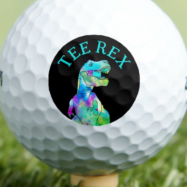 Pelotas De Golf Funny Tee Rex Dinosaur Dad Chiste (Funny Tee Rex dinosaur golfing joke golf ball. Colorful T-Rex dino artwork and golf pun)