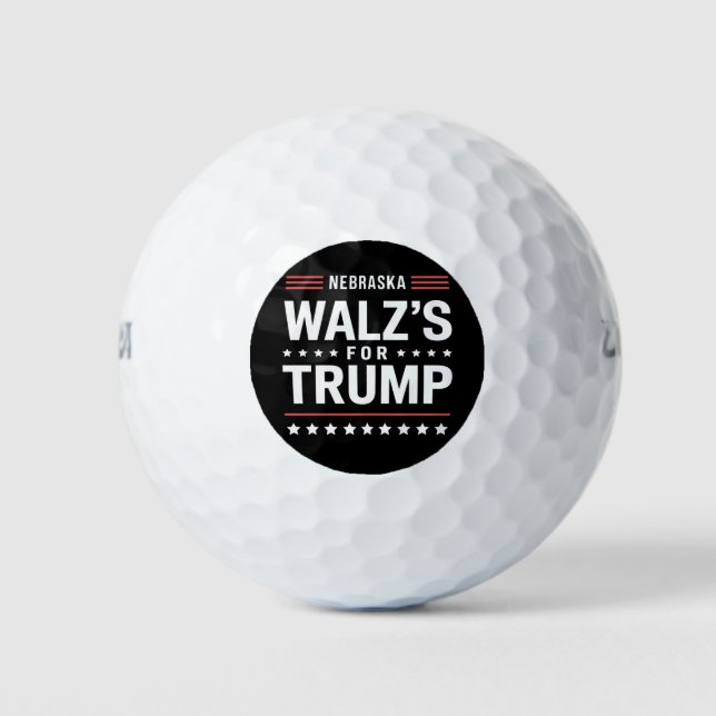 Pelotas De Golf Funny Trump Vance Walz para Trump Nebraska (Anverso)