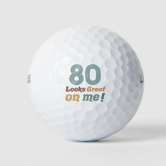 Pelotas De Golf Funny Vintage 80 cumpleaños (Anverso)