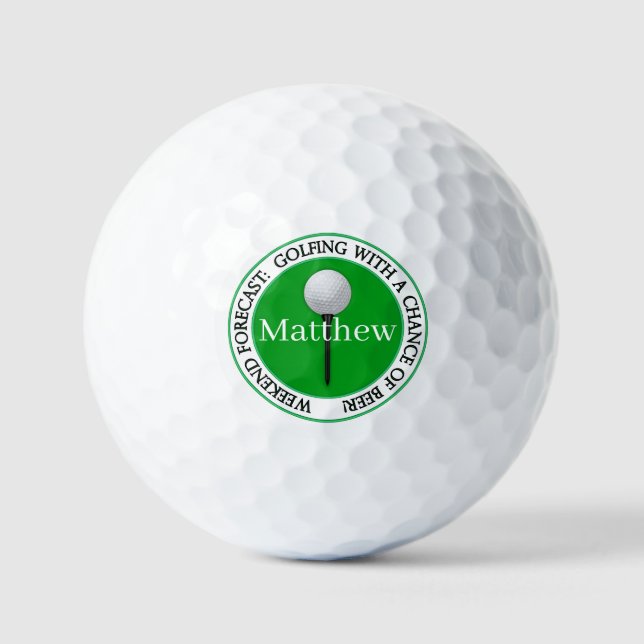 Pelotas De Golf Funny Weekend Forecast Golf Balls (Anverso)
