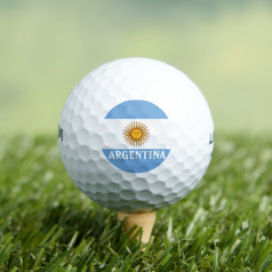 Pelotas De Golf Futbolista argentino con bandera