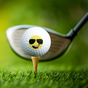 Pelotas De Golf Gafas de Aviador y Cara Feliz, Diversión