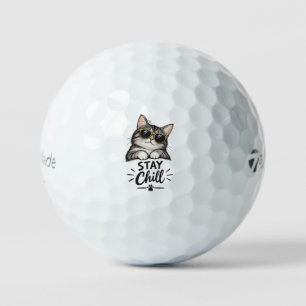 Pelotas De Golf Gafas de sol Stay Chill Cat – Diseño de amante de