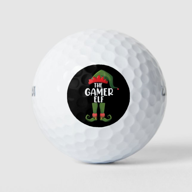 Pelotas De Golf Gamer Elf Navidades familiares coincidentes Gamer (Anverso)