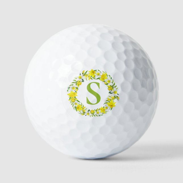 Pelotas De Golf Garland blanco amarillo personalizado (Anverso)