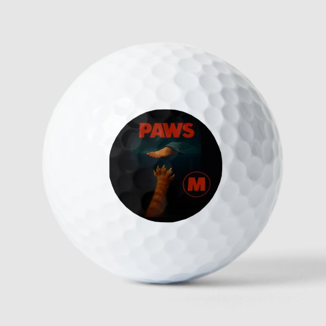 Pelotas De Golf Gatito Naranja Atigrado vs Pie Humano  (Anverso)
