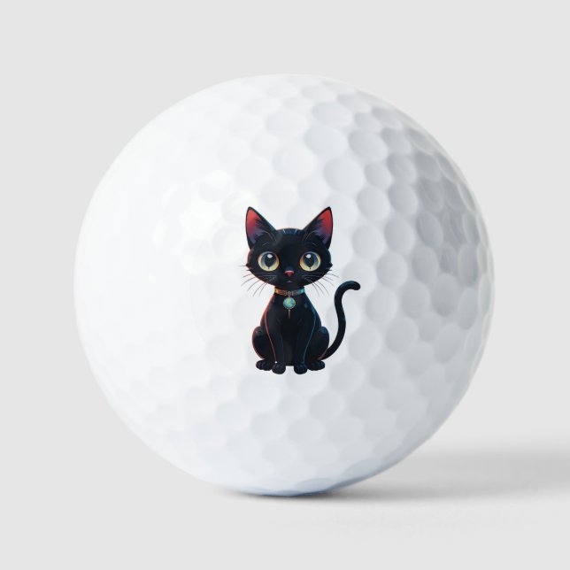 Pelotas De Golf Gatito negro poco espeluznante (Anverso)