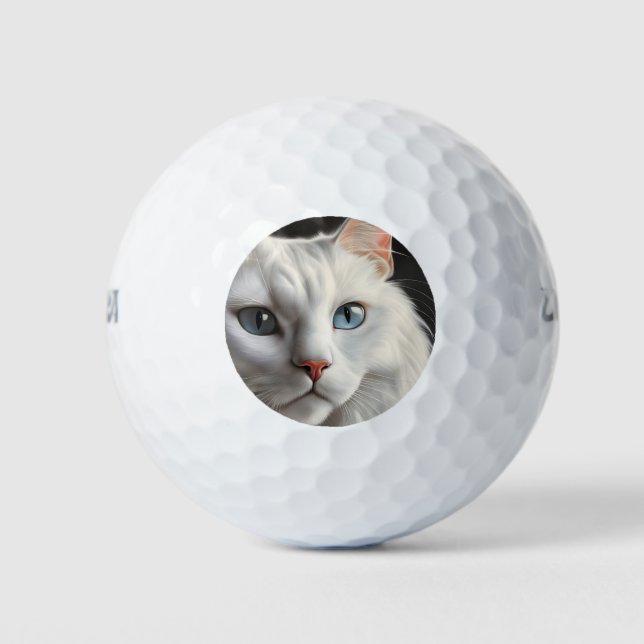Pelotas De Golf Gato blanco (Anverso)