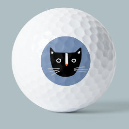Pelotas De Golf Gato blanco y negro