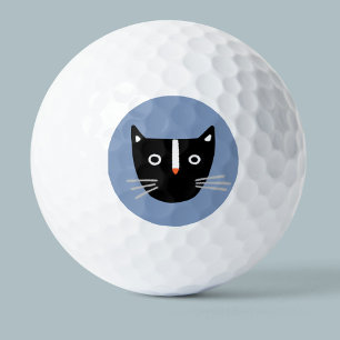 Pelotas De Golf Gato blanco y negro