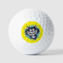 Pelotas De Golf Gato con una sonrisa.