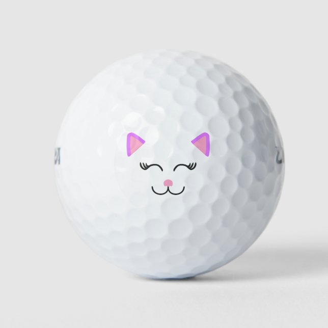 Pelotas De Golf Gato de gatitos rosados (Anverso)