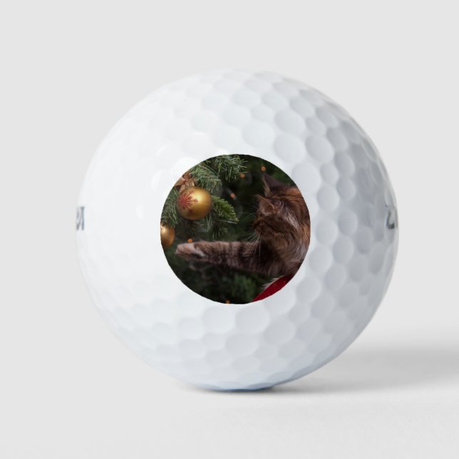 Pelotas De Golf Gato de navidades (Anverso)