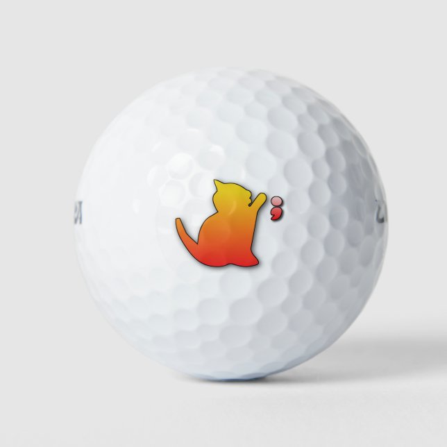 Pelotas De Golf gato divertido (Anverso)