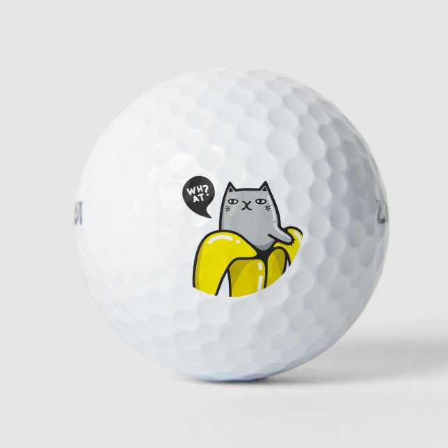 Pelotas De Golf Gato en banana (Anverso)