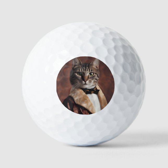 Pelotas De Golf Gato en la Chaqueta de Fumar (Anverso)