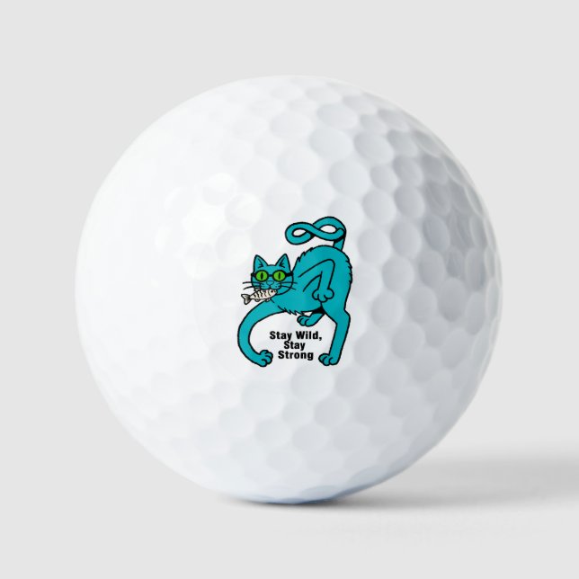 Pelotas De Golf Gato expresivo extravagante (Anverso)