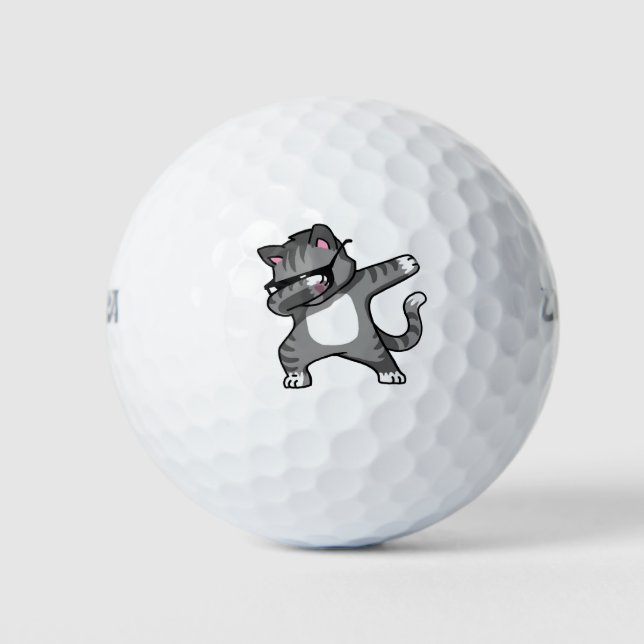 Pelotas De Golf Gato Gatito Dab Sudadera con Capucha (Anverso)