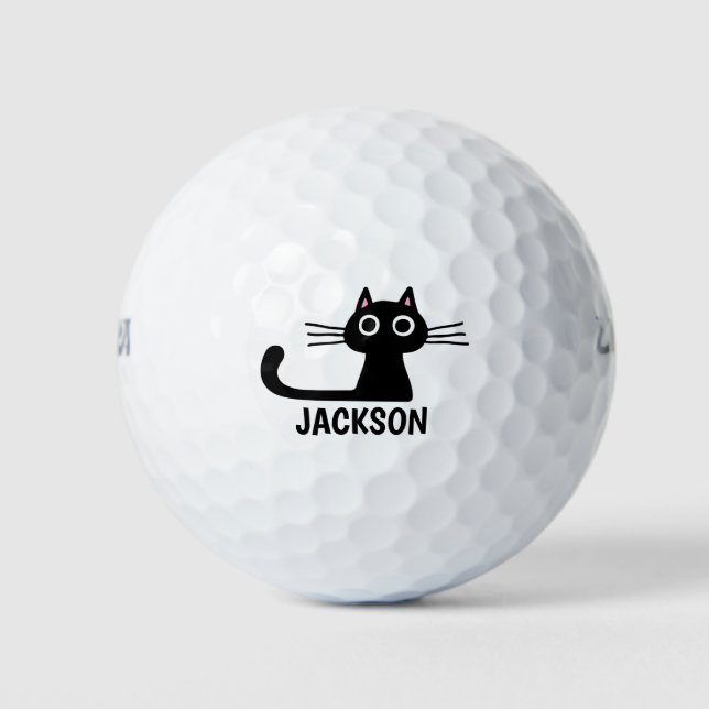 Pelotas De Golf Gato gatito negro | Guay Kitten Personalizado (Anverso)