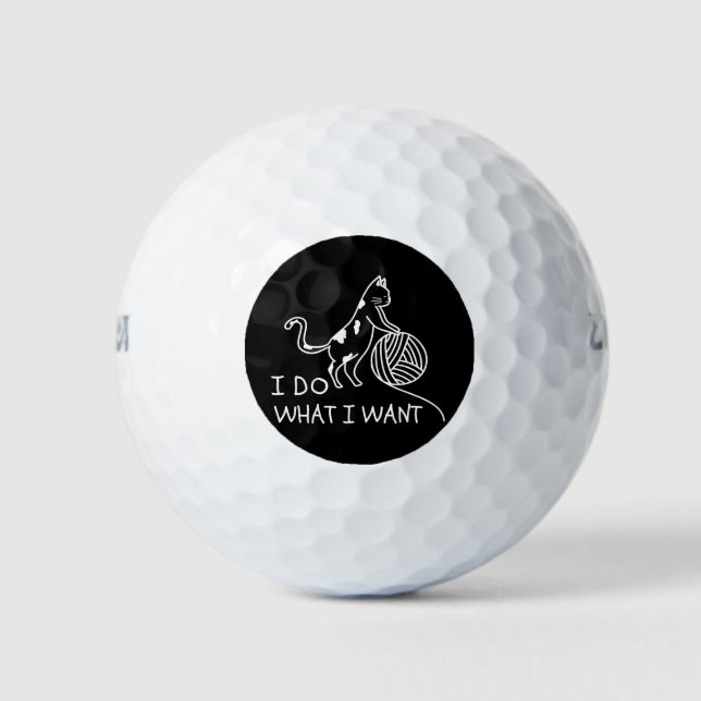 Pelotas De Golf Gato Jugando Yarn (Anverso)