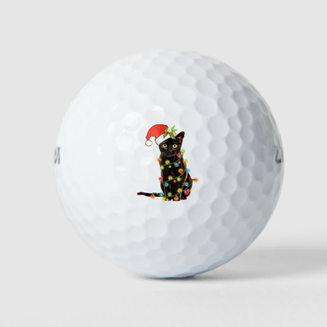 Pelotas De Golf Gato Navidades Gracioso Meowy Árbol de Navidad Gat (Anverso)