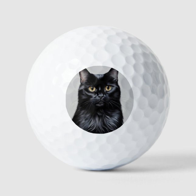 Pelotas De Golf Gato negro (Anverso)