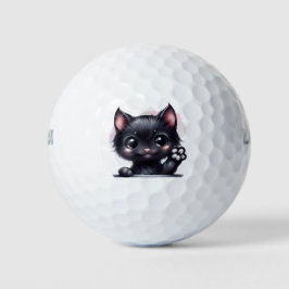 Pelotas De Golf Gato negro de Kawaii Adorable
