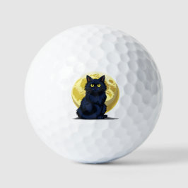 Pelotas De Golf Gato negro enojado