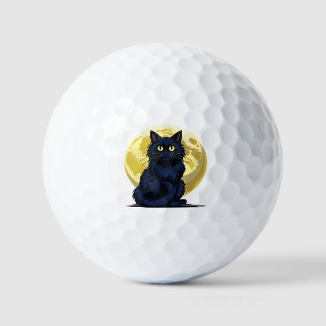 Pelotas De Golf Gato negro enojado (Anverso)