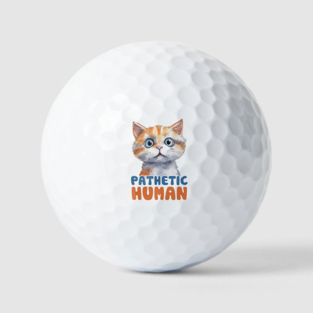 Pelotas De Golf Gato sarcástico y lindo - Humano patético (2) (Anverso)