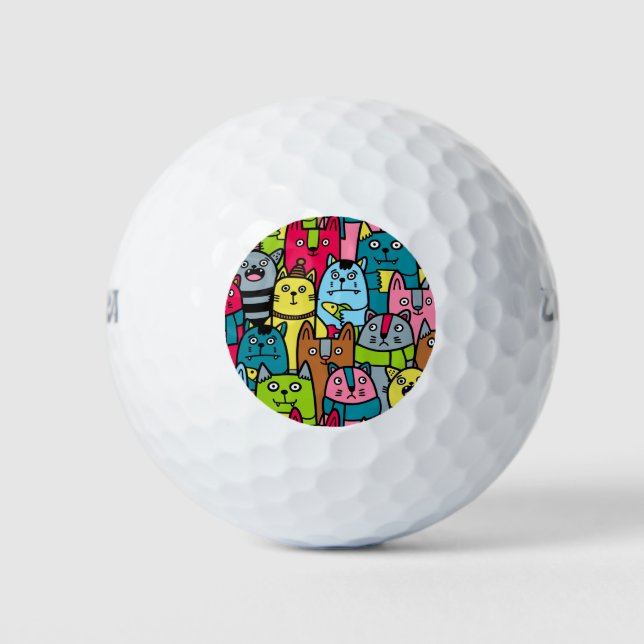Pelotas De Golf Gatos y gatos (Anverso)