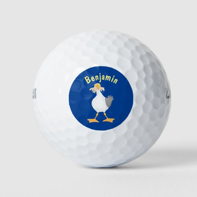 Pelotas De Golf Gaviota divertida con personalizado de patatas fri (Anverso)
