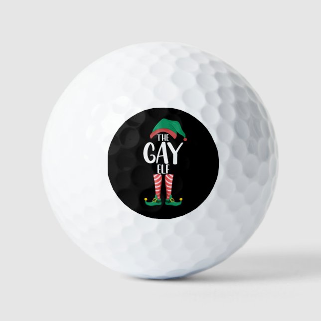 Pelotas De Golf Gay Elf LGTBQ Navidades familiares a la par Fiesta (Anverso)