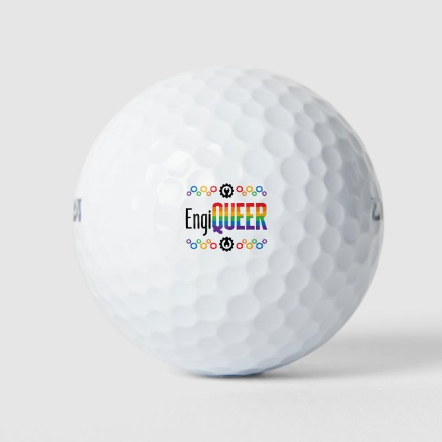 Pelotas De Golf Gay Engineer Engineering Engiqueer Pride Month (Anverso)