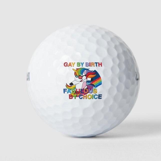 Pelotas De Golf Gay por nacimiento, Fabuloso Por Elección, LGBT, R (Anverso)