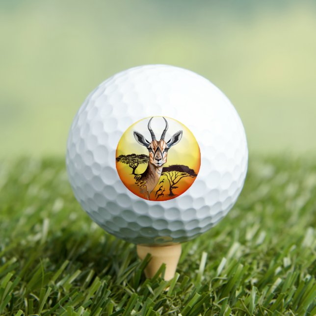 Pelotas De Golf Gazelle Animal salvaje Antelope africano (Camiseta in situ)