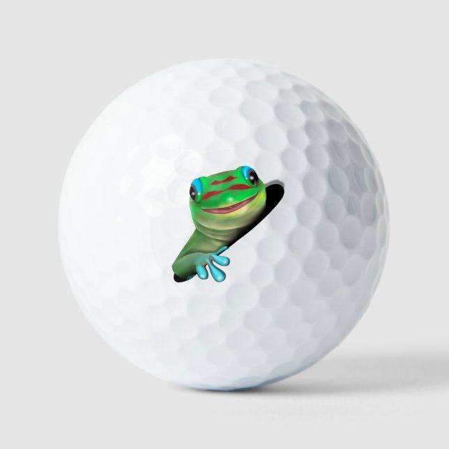 Pelotas De Golf Gecko en un agujero (Anverso)