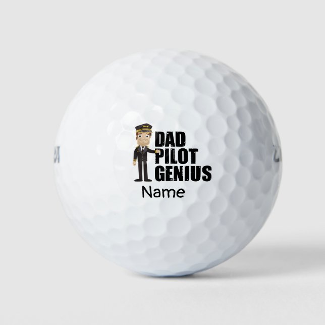 Pelotas De Golf Genio de papá piloto con uniforme para golfer (Anverso)