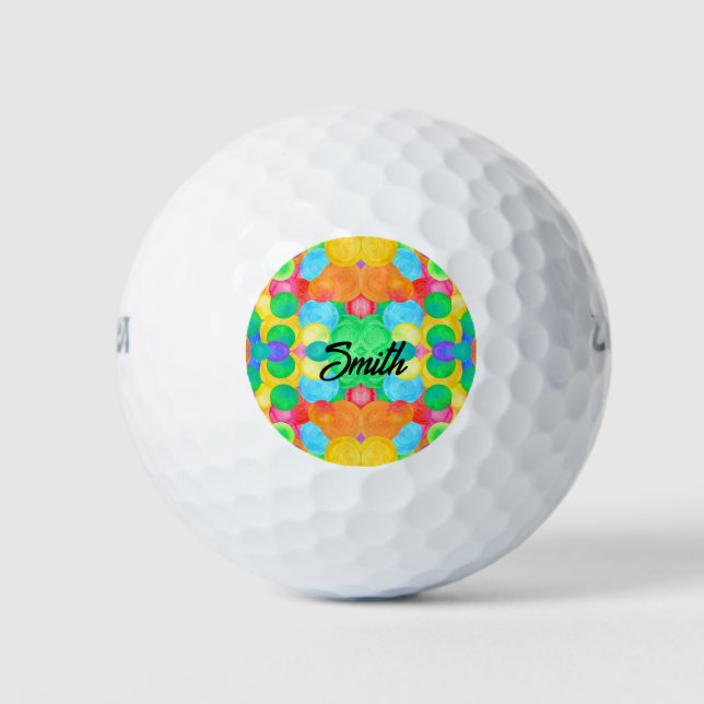 Pelotas De Golf Geometric Magical abstract color art (Anverso)
