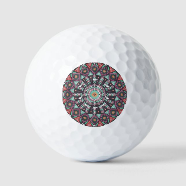Pelotas De Golf Geométrico azteca: patrón de círculo colorido (Anverso)