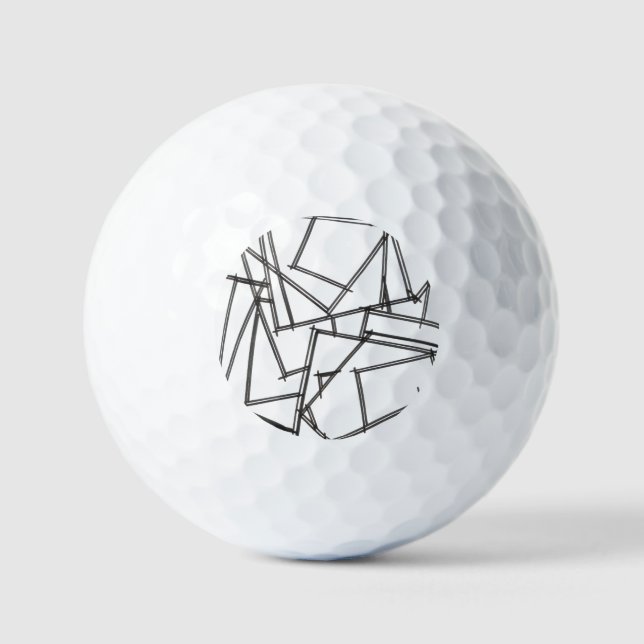 Pelotas De Golf Geométrico en blanco y negro-mínimo moderno (Anverso)