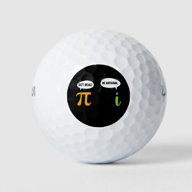 Pelotas De Golf Get Real Be Rational Funny Math Pi Day Geek (Anverso)