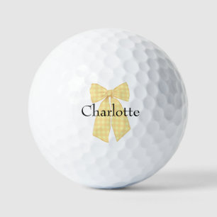 Pelotas De Golf Gingham Romantic Coquette Bow personalizado