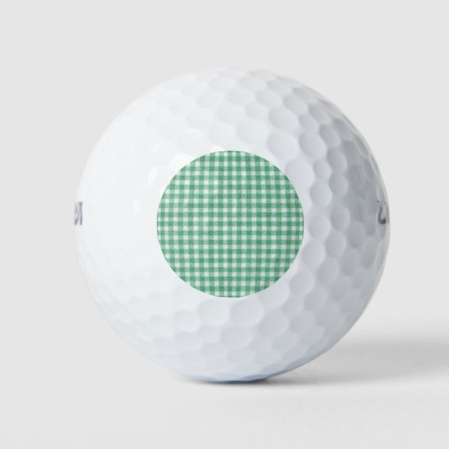 Pelotas De Golf Gingham Verde Menta  (Anverso)