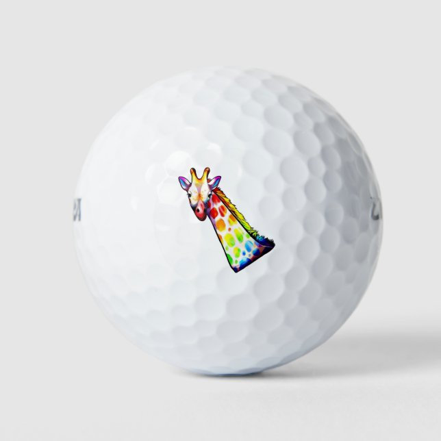 Pelotas De Golf Giraffe colorida (Anverso)