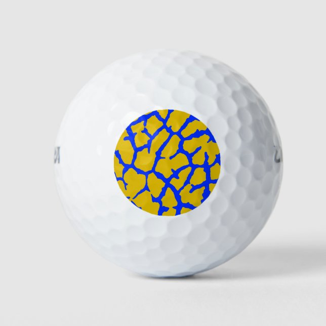 Pelotas De Golf Giraffe Imprimir amarillo azul (Anverso)