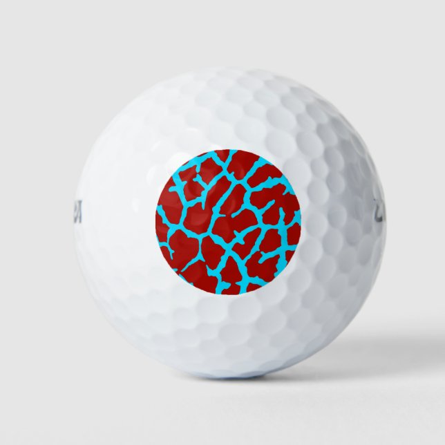 Pelotas De Golf Giraffe Print Red Cyan (Anverso)