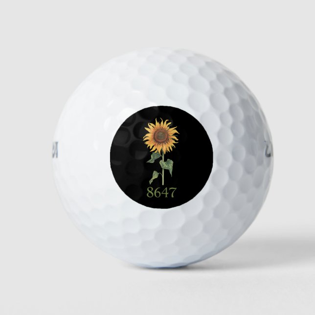 Pelotas De Golf Girasol 8647 86 47 Sutil Anti Trump Floral Boho (Anverso)
