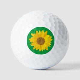 Pelotas De Golf Girasol amarillo en verde brillante