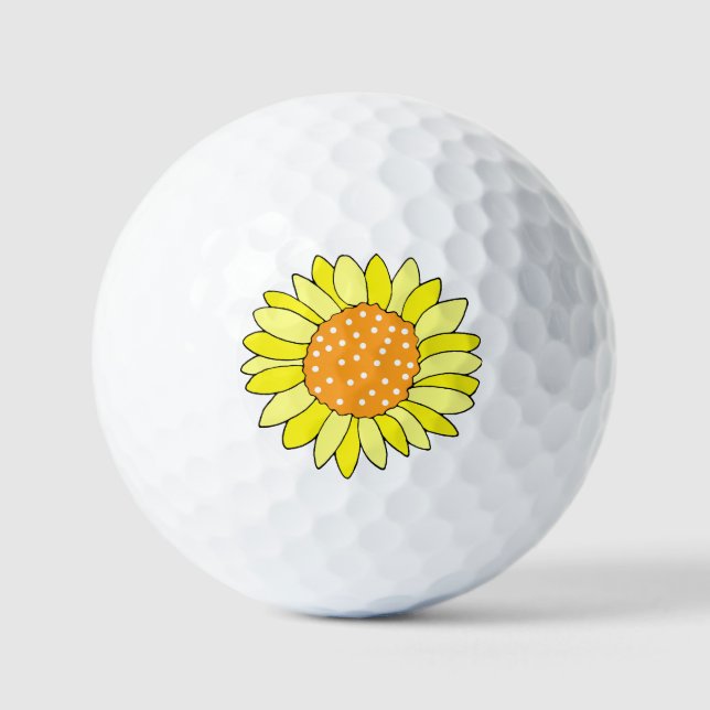 Pelotas De Golf Girasol dibujado a mano (Anverso)